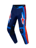 Alpinestars Racer Hunt Pants, Motocross-Rennhose in Dunkelblau und Rot, ergonomische Passform mit A-Star-Grafiken.