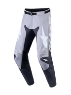 Alpinestars Racer Amber Hose, Herren-Motocrosshose, Grau und Helllila, aus 600D-Polygewebe mit Knieeinsätzen aus Leder.