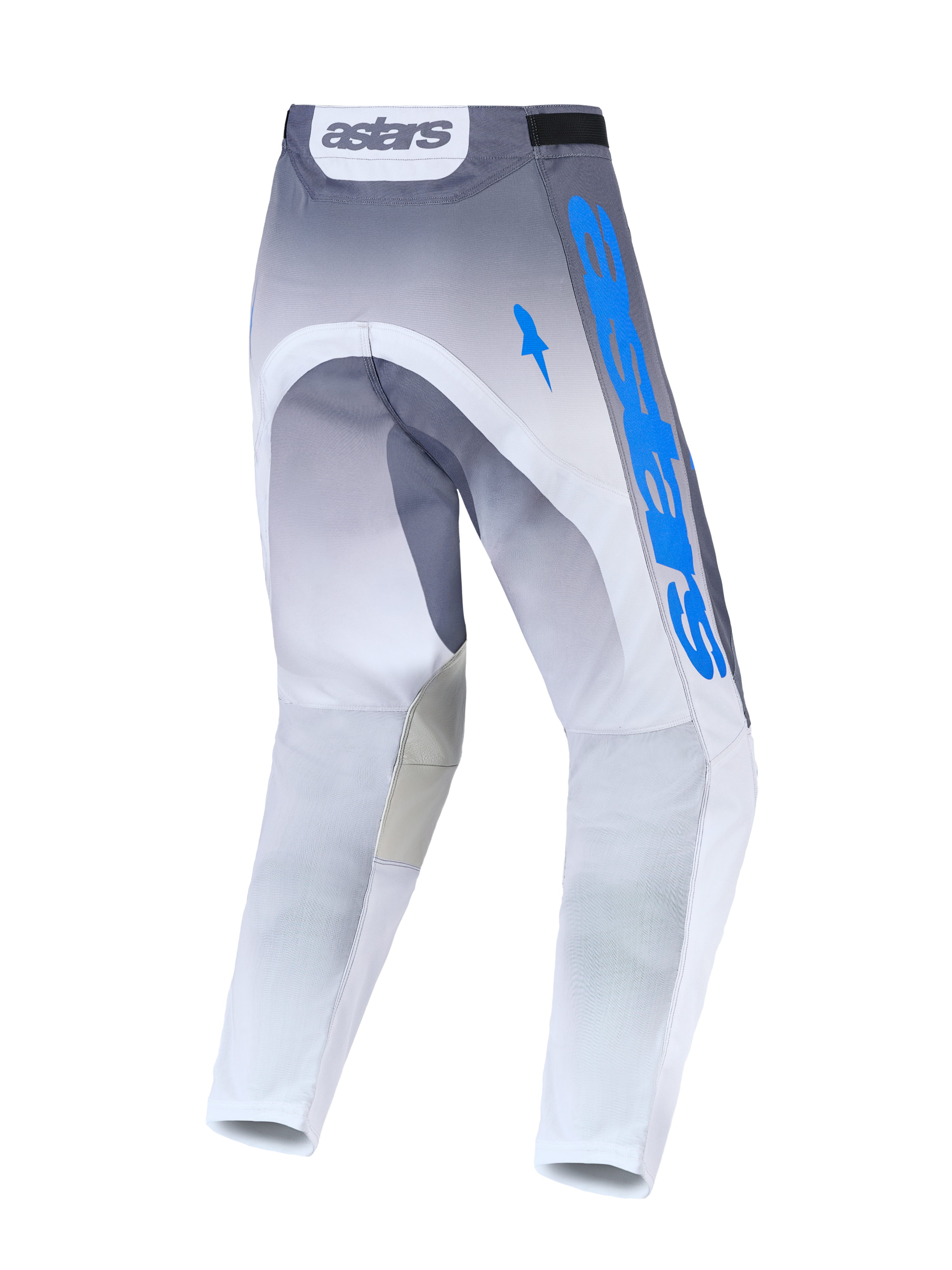 Alpinestars Racer Amber Motocross-Hose für Herren, Grau und UCLA-Blau, Rückansicht mit 600D-Polygewebe.