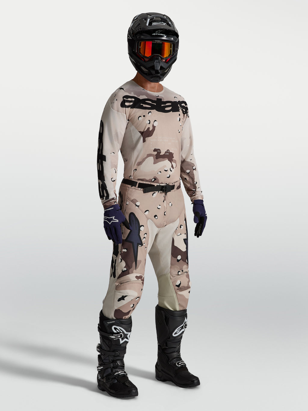 Alpinestars Racer Lone Hose, Herren-Motocross-Hose in Desert Camo und Schwarz, strapazierfähiges Polygewebe für Offroad.