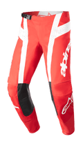 Alpinestars 2023 Techstar Arch Hose, Motocross-Hose, Mars-Rot und Weiß, schwarze Leder-Knie-Patches, perforierte Belüftungseinsätze, verstellbare Taillenschnalle, Performance Off-Road-Ausrüstung