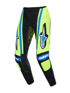 Alpinestars 2026 Techstar Nomur Hose, Motocross-Hose, Gelb Fluo und Dark Navy mit UCLA Blue Akzenten, mit markantem Alpinestars Stern-Logo und „astars“-Branding, verstärkten Knieeinsätzen und perforierten Details für optimale Belüftung