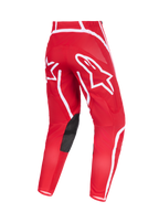 Alpinestars 2026 Fluid Apex Hose, Motocross-Hose, Rot und Weiß, Rückansicht mit markanten weißen Stern-Logos am Gesäß, schwarzen Knie-Einsätzen aus Synthetikleder und ergonomischem, vorgeformtem Design für den Offroad-Sport