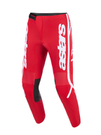 Alpinestars 2026 Fluid Apex Hose, Motocross-Hose, Rot und Weiß, mit auffälligem weißem Branding an den Beinen, schwarzen Knie-Innenpaneelen für Grip und einem ergonomischen, vorgeformten Design für Offroad-Performance.