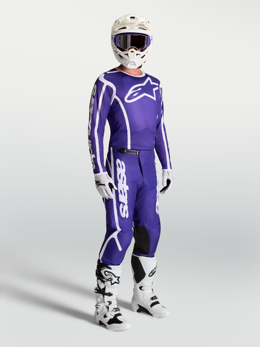 Alpinestars Fluid Apex V2 Hose, MX-Hose für Herren, Dunkelblau und Weiß, ergonomische 3D-Passform für Offroad-Fahrten.