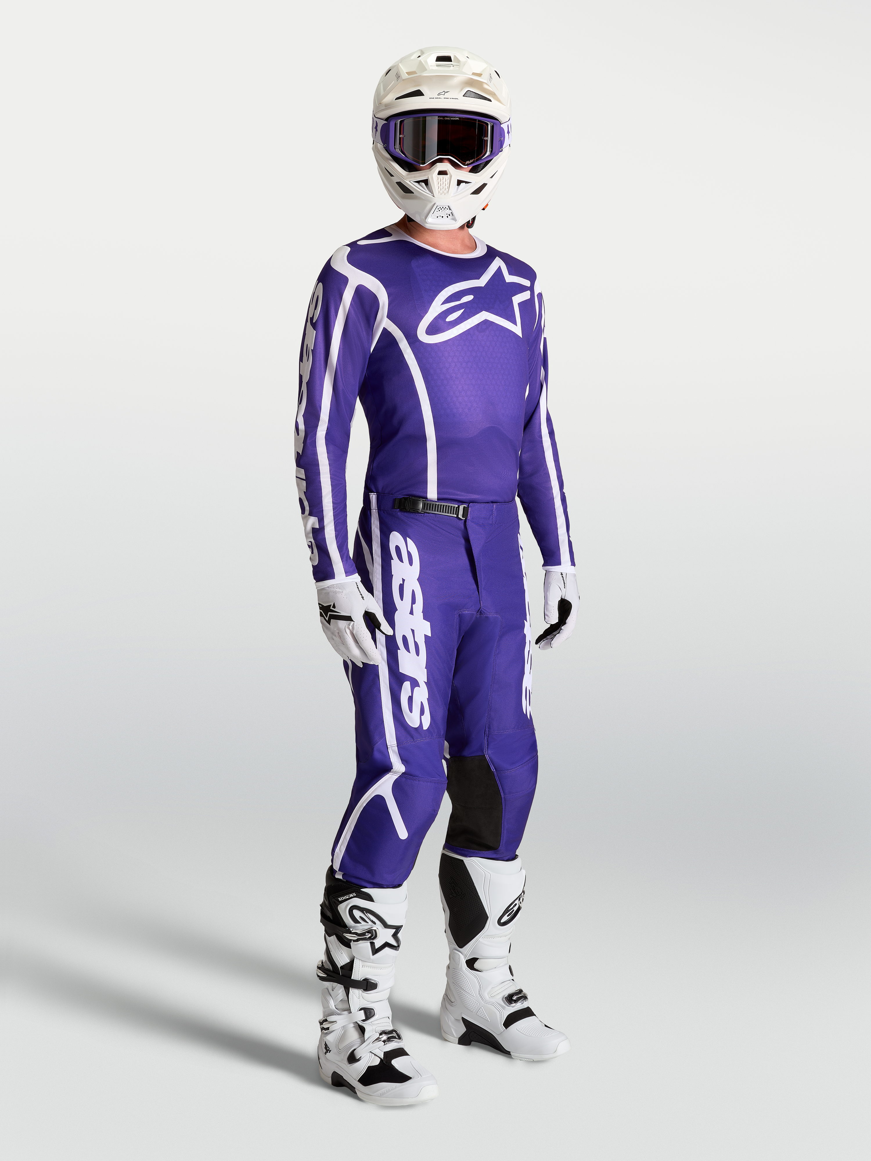 Alpinestars Fluid Apex V2 Hose, MX-Hose für Herren, Dunkelblau und Weiß, ergonomische 3D-Passform für Offroad-Fahrten.