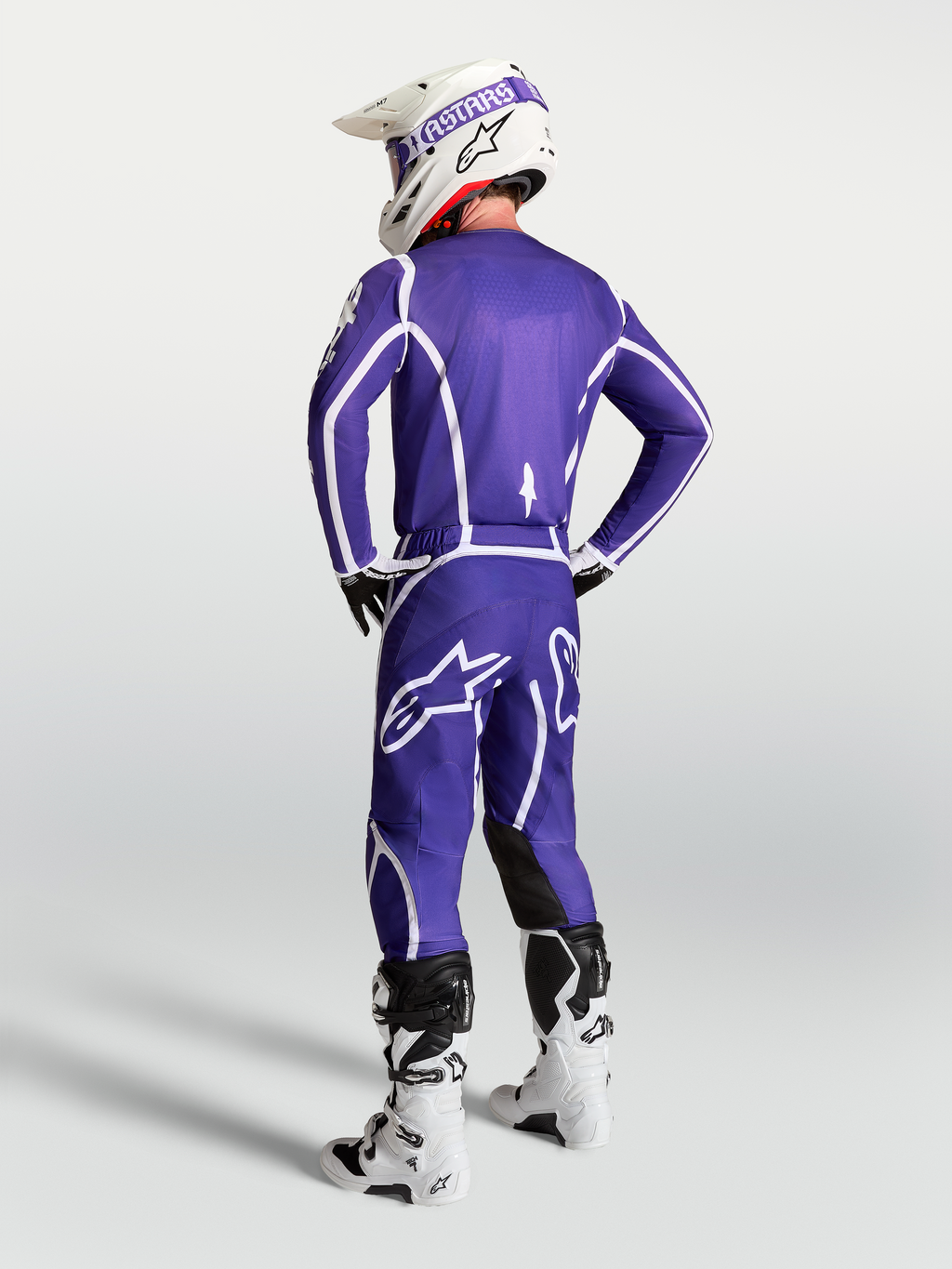 Alpinestars Fluid Apex V2 Hose, Motocross-Hose für Herren, Dunkelblau und Weiß, ergonomische Passform aus 600D-Polygewebe.