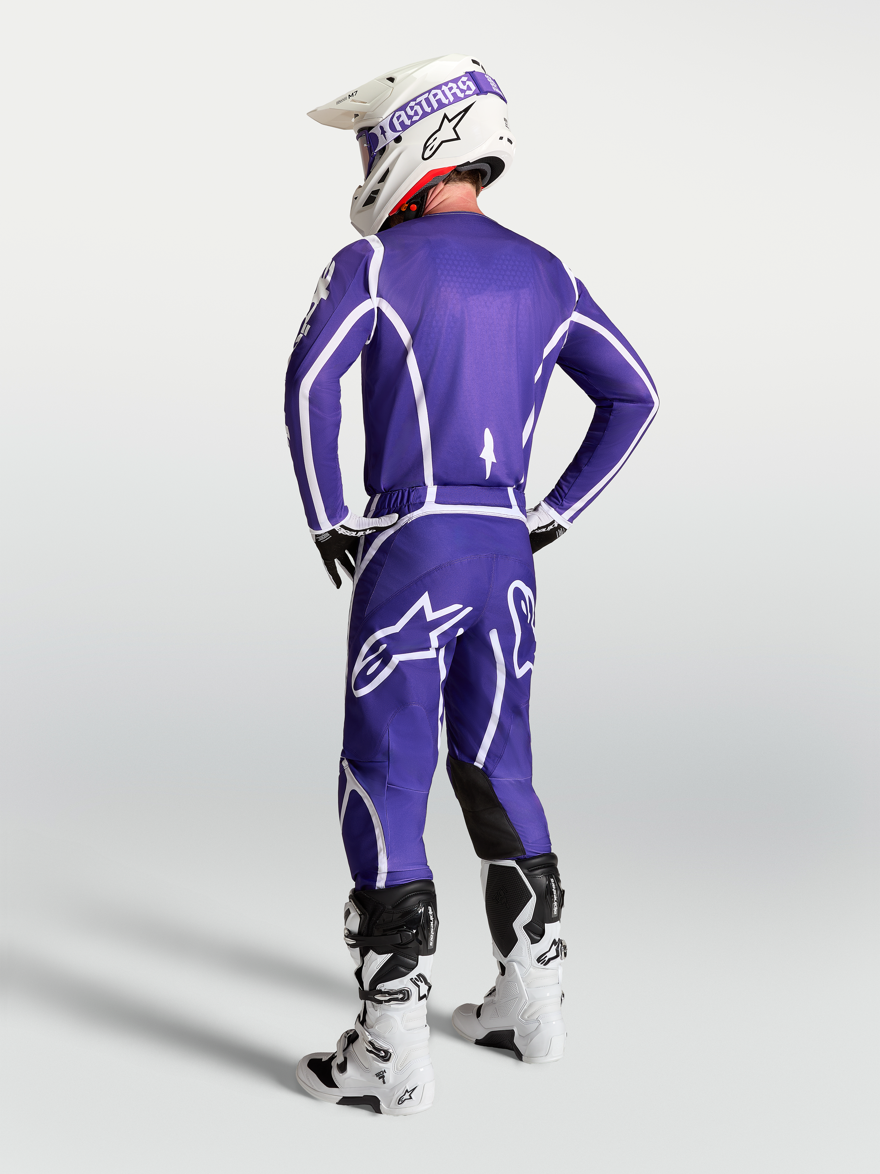 Alpinestars Fluid Apex V2 Hose, Motocross-Hose für Herren, Dunkelblau und Weiß, ergonomische Passform aus 600D-Polygewebe.