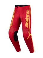 Alpinestars Fluid Apex V2 Hose, Herren Motocross-Hose, Rot und Gold, 600D-Polygewebe mit Lederverstärkung für den Offroad-Sport.