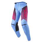 Alpinestars 2024 Racer Hoen Hose, Motocross-Hose, Lavan Lila und Schwarz, hellblau-lavendelfarbenes Chassis mit lila Farbverlauf an den Oberschenkeln und pinkfarbenem Stern-Logo, schwarze Knie-Innenpanele, vorgeformtes ergonomisches Design für Offroad-Performance
