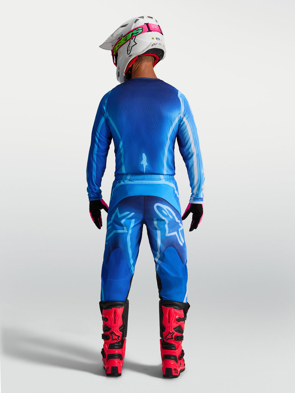 Alpinestars Fluid Kepler Hose, Herren-Motocross-Hose in Ucla Blau, Rückansicht mit ergonomischer Passform und strapazierfähigem Polygewebe für Offroad-Performance.