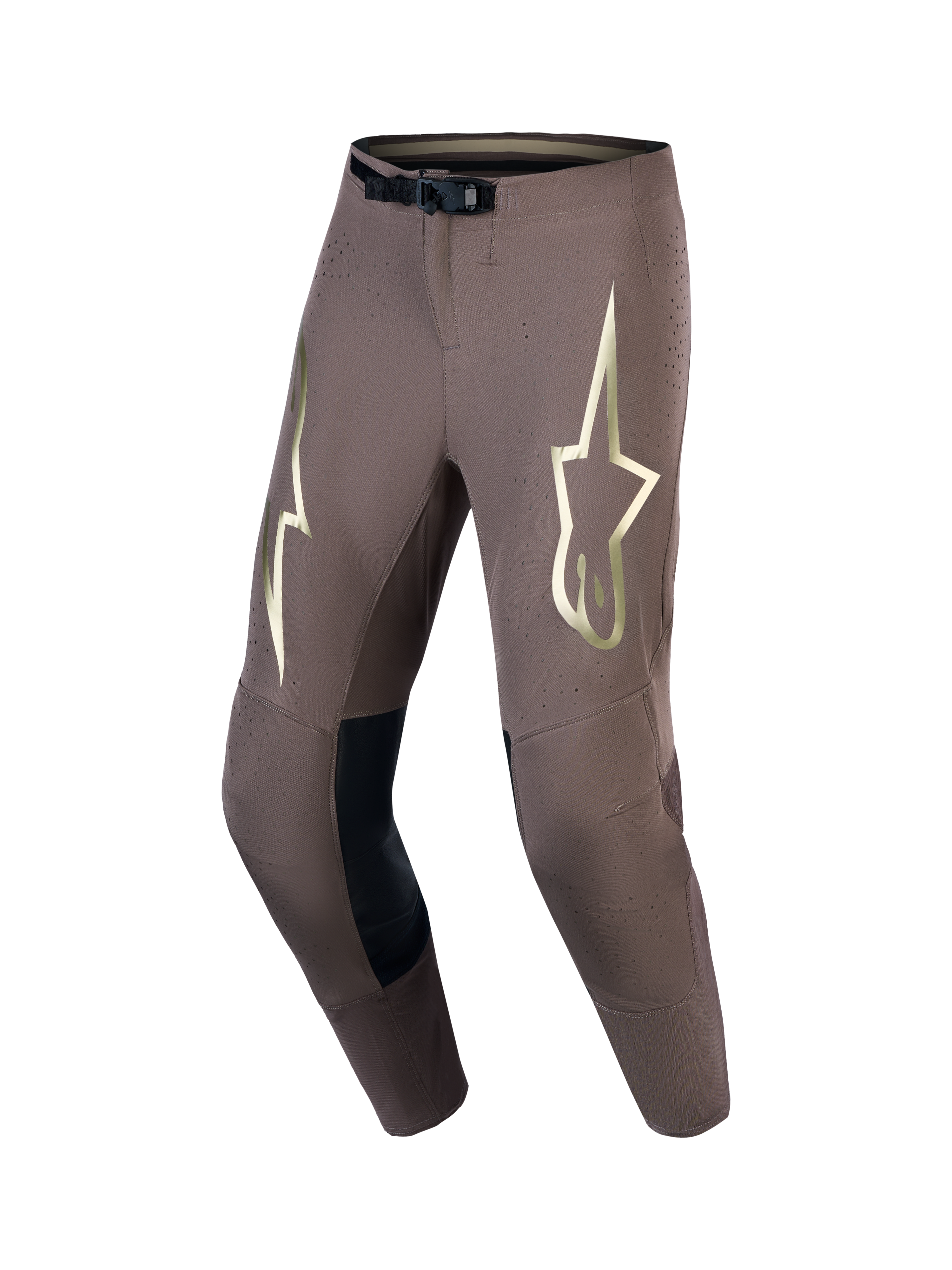 Alpinestars Limited Edition Supertech Air Gold Motocross Pants, Earth Brown and Gold, ventilated stretch fabric and race fit.
