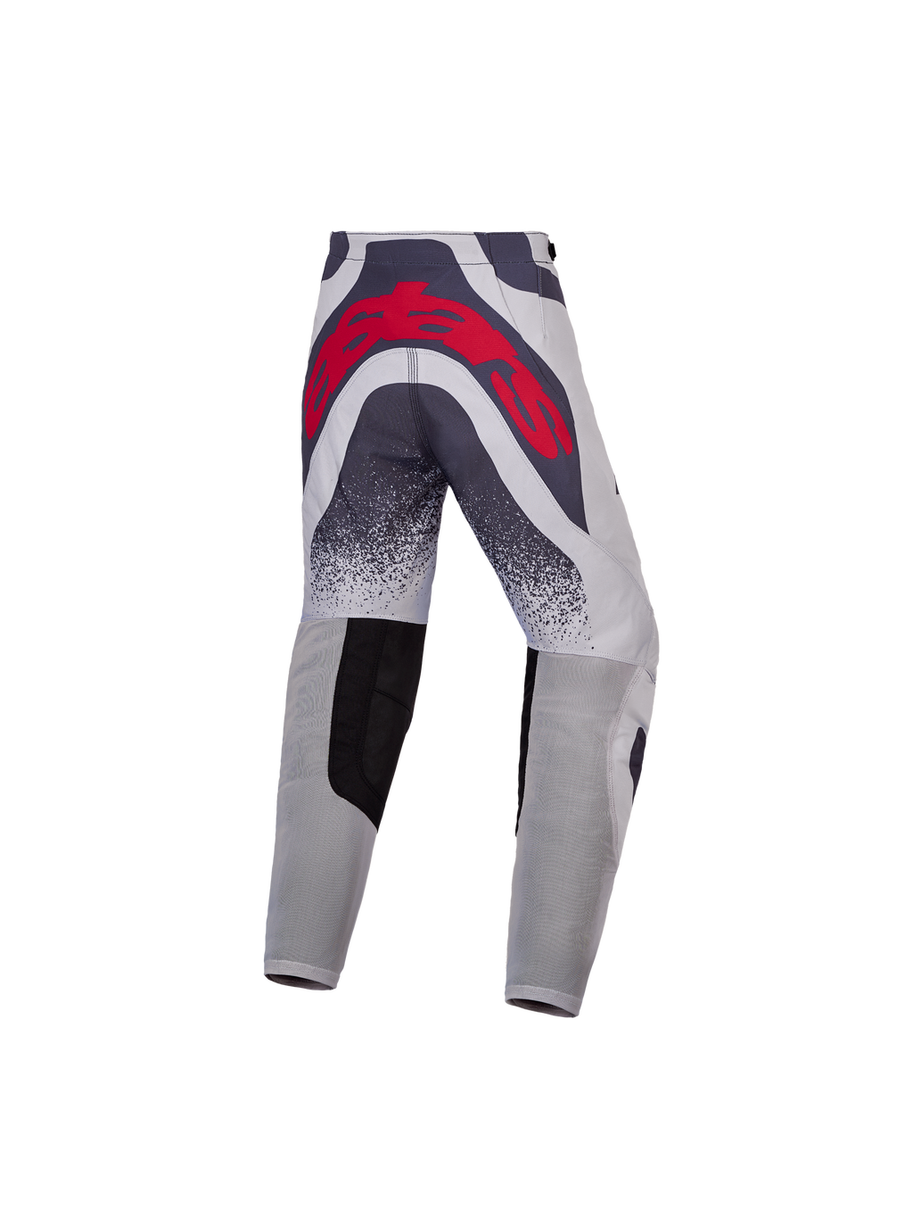Alpinestars Jugend Supertech Swan Hose 2027, graue Motocross-Rennhose mit rotem Rücklogo und belüfteten Einsätzen.