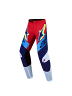 Alpinestars Jugend Supertech Dyna Hose 2027, Motocross-Rennsport-Hose in Rot und Navy-Blau mit Stretch-Paneelen.