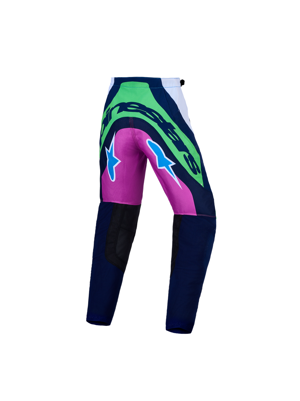 Alpinestars Supertech Jugend-Hose Maven und Ausrüstungsset, Motocross-Hose in Blau und Fluo-Grün, athletische Passform.