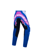 Alpinestars Supertech Maven Jugend-Hose, Motocross-Hose, Blau und Pink, verstärkter Sitzbereich, atmungsaktive Stretch-Zonen.
