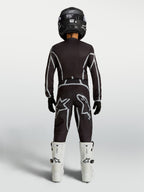 Alpinestars Jugend Fluid Apex V2 Hose, Motocross-Hose, Schwarz und Silber, ergonomische Passform, Rückansicht am Fahrer.