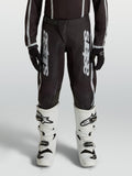 Alpinestars Jugend Fluid Apex V2 Motocross-Hose, Schwarz und Silber, ergonomisch vorgeformte Beine aus strapazierfähigem 600D-Polygewebe für junge MX-Fahrer