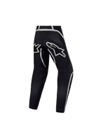 Alpinestars Fluid Apex V2 Jugend-Hose, Motocross-Hose für Kinder, Schwarz und Silber, ergonomische Konstruktion, Rückansicht.