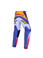 Alpinestars Fluid Drag Jugend-Hose 2027, MX-Hose für Motocross, Blau und Gold, ergonomisch vorgeformt, Rückansicht.
