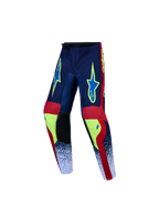 Alpinestars Fluid Drag Jugend-Hose, Motocross-Hose, Navyblau und Feuerrot, strapazierfähiges Textil, vorgeformtes Design.