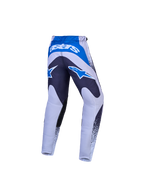 Alpinestars Fluid Drag Jugend-Hose, Rückansicht, Grau und Blau, strapazierfähige Motocross-Hose mit ergonomischer Passform.