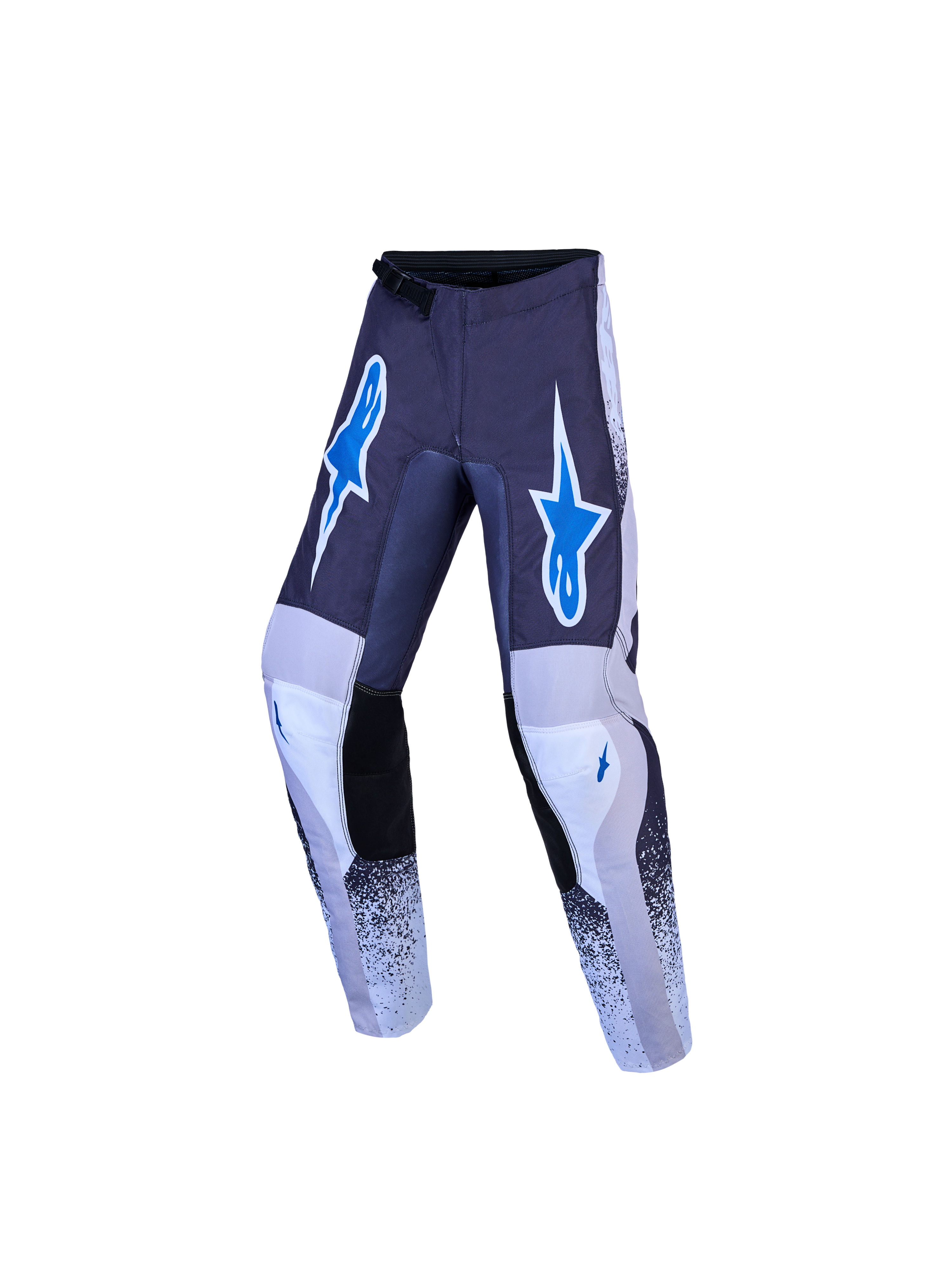 Alpinestars Fluid Drag Jugend-Hose, Motocross-Hose, Grau, Blau und Lila, strapazierfähiges Material, ergonomische Passform.