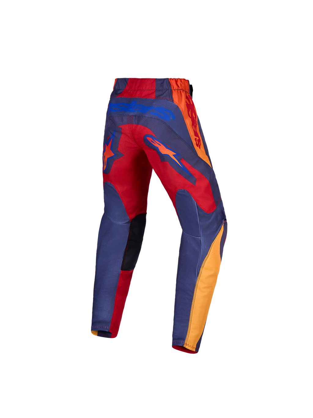 Alpinestars Fluid Hunt Jugend-Hose für Motocross, Rückansicht in Rot und Grau, aus strapazierfähigem 600D Polygewebe.