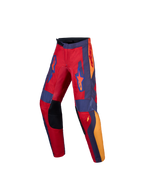 Alpinestars Fluid Hunt Jugend-Hose, Motocross-Hose in Rot und Grau mit verstärkten Knien und Stretch-Einsätzen.
