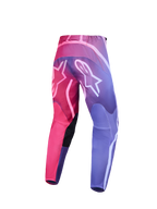 Alpinestars Stella Fluid Kepler Damen-Motocrosshose, Rückansicht mit Pink-Lila-Farbverlauf, weiße Astar-Logos, funktionale Offroad-Bekleidung.