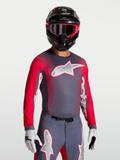 Alpinestars Supertech Hiten AFD Jersey, Men's Motocross racing top in Graystone and Red Fluo with breathable vented mesh.