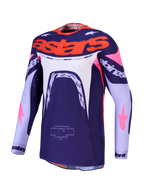 Alpinestars Supertech Dyna Trikot, Motocross-Trikot für Herren, Lila und Pink Fluo, Stretch-Mesh mit athletischer Passform.