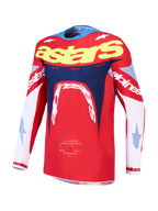 Alpinestars Supertech Dyna Trikot, Motocross-Renntrikot für Herren, Rot und Marineblau, aus leichtem Stretch-Mesh.