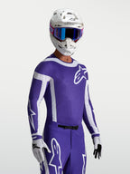 Alpinestars Supertech Vesta Trikot, Motocross-Jersey für Herren, Dunkelblau und Weiß, athletische Rennpassform mit Belüftung.