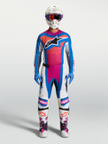 Alpinestars Techstar Maven Trikot AND Gear Set, Motocross-Outfit in Blau und Pink mit ergonomischer Rennpassform.