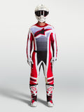 Alpinestars Techstar Maven Gear Set, Motocross Racing Outfit, Men's, Red and White, athletic race fit.