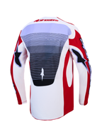 Alpinestars Techstar Maven Trikot und 2027 Techstar Maven Gear Set, Motocross-Trikot, Rot und Weiß, belüftetes Rückenteil.