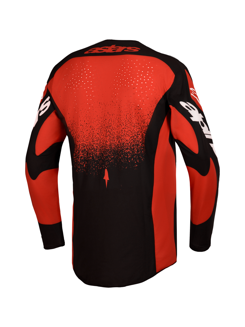 Alpinestars Techstar Swan Trikot AND Gear Set, Herren-Motocross-Trikot, Rückansicht, Rot/Schwarz, lasergeschnittene Belüftung