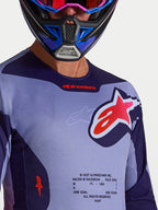 Alpinestars Racer Air Hunt Trikot, Motocross-Trikot für Herren, Lila und Hellviolett, Mesh-Gewebe, Race-Spec-Grafik.