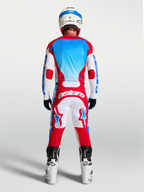 Alpinestars Racer Hunt Trikot, Motocrosstrikot für Herren, Rückansicht, Rot, Weiß und Blau, feuchtigkeitsableitendes Gewebe