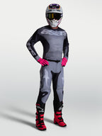 Alpinestars 2027 Racer Amber Trikot und Ausrüstungsset, Motocross-Outfit für Herren in Grau und Pink, sportliche Passform.