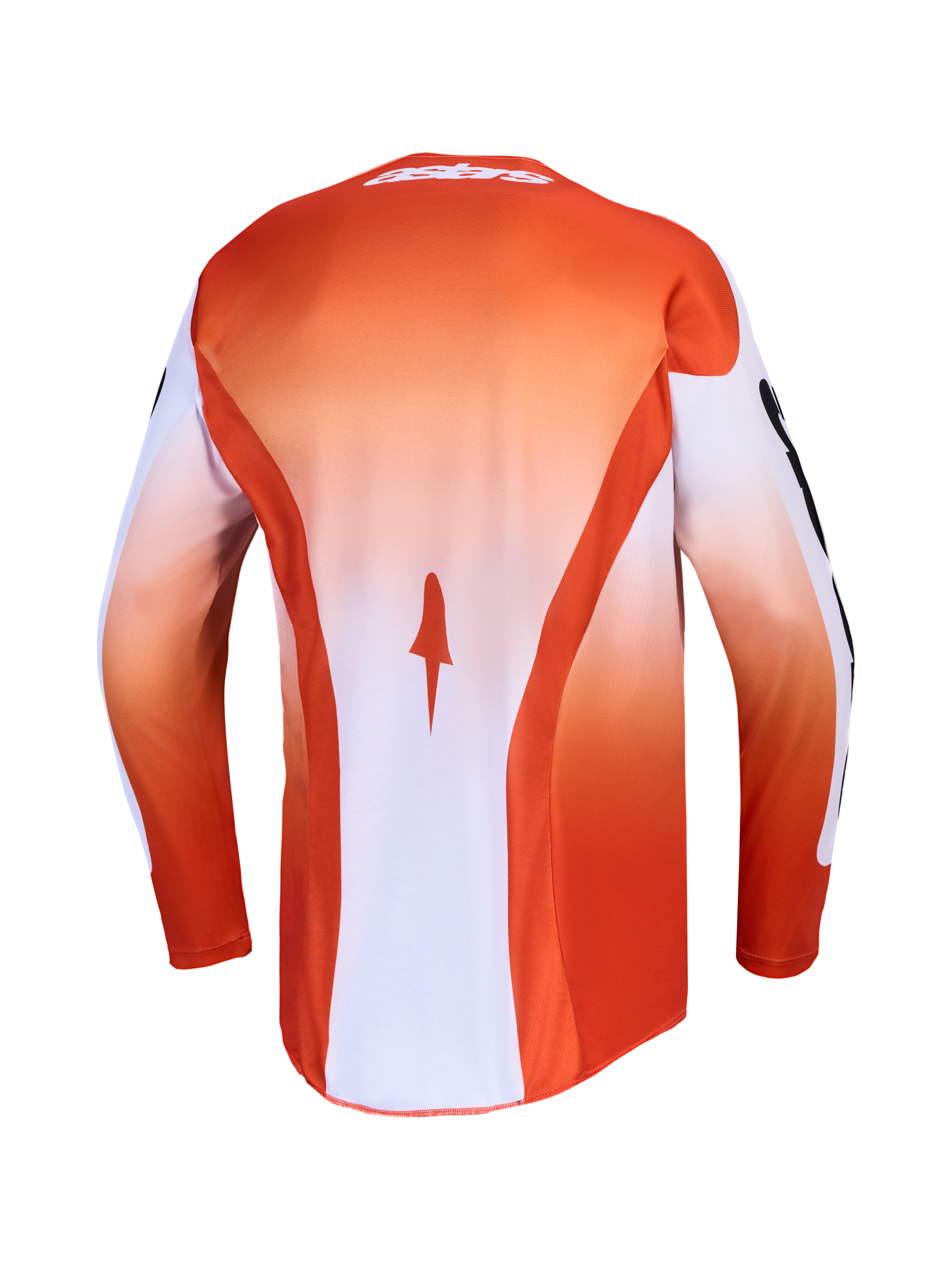 Alpinestars Racer Amber Trikot, Herren-MX-Trikot, Rot-Weiß, feuchtigkeitsableitend, verlängerter Rücken, Rückansicht.