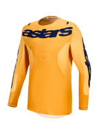 Alpinestars Racer Amber Trikot, Motocross-Trikot in Orange und Dunkelblau, feuchtigkeitsableitendes Polygewebe für Offroad.