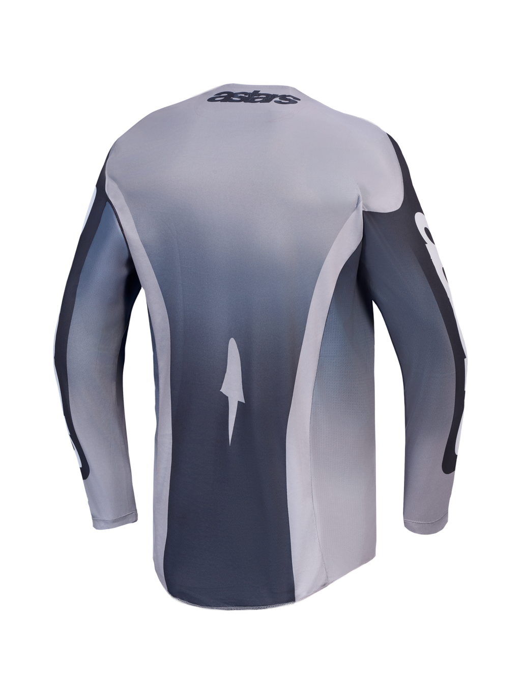Alpinestars Racer Amber Trikot, Herren-Motocross-Trikot in Grau und Helllila, Rückansicht aus leichtem Polygewebe.
