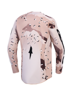 Alpinestars Racer Lone Trikot, sandfarbenes Wüsten-Camo, Rückansicht, feuchtigkeitsableitend, verlängerter Saum für Motocross.