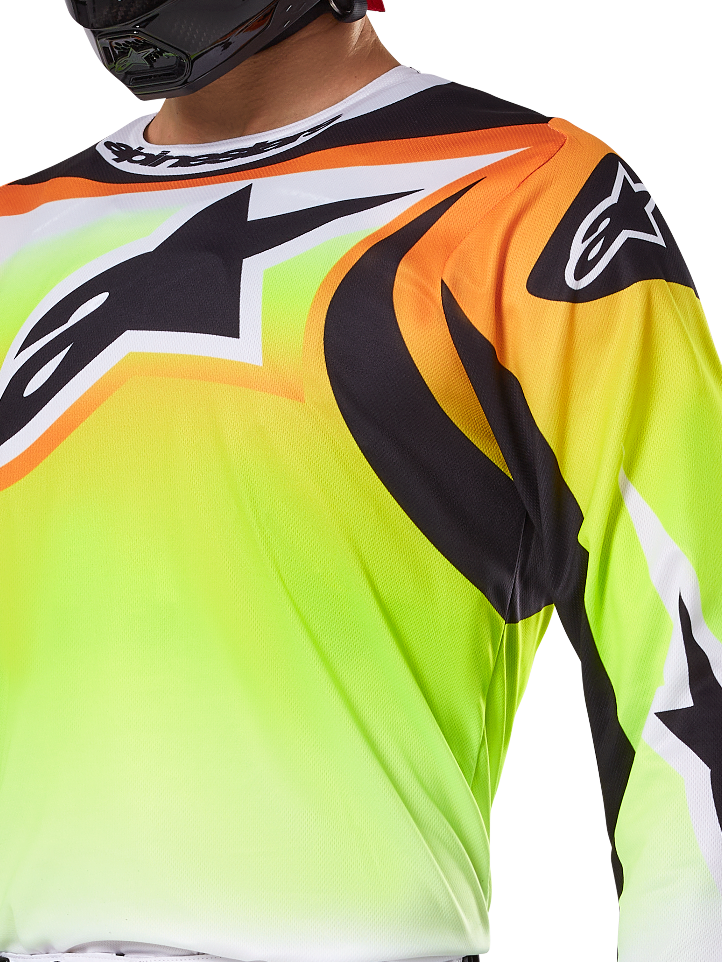 Alpinestars 2025 Fluid Wurx Ausrüstungsset, Motocross-Trikot und -Hose, Gelb, mit markanten schwarzen Grafiken und Branding, Hochleistungs-Rennausrüstung für Offroad- und Motocross-Fahrer.
