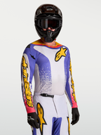 Alpinestars Fluid Drag Trikot, Motocross-Trikot für Herren, Blau und Gelb, feuchtigkeitsableitend für Offroad-Performance.