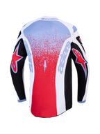 Alpinestars 2027 Fluid Drag Trikot, Motocross-Trikot für Herren, Schwarz-Rot, Rückansicht, feuchtigkeitsableitendes Gewebe.