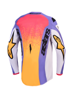 Alpinestars Fluid Drag Trikot, Herren-Motocrosstrikot, Lila und Gold, Rückansicht mit verlängertem Rückenteil.