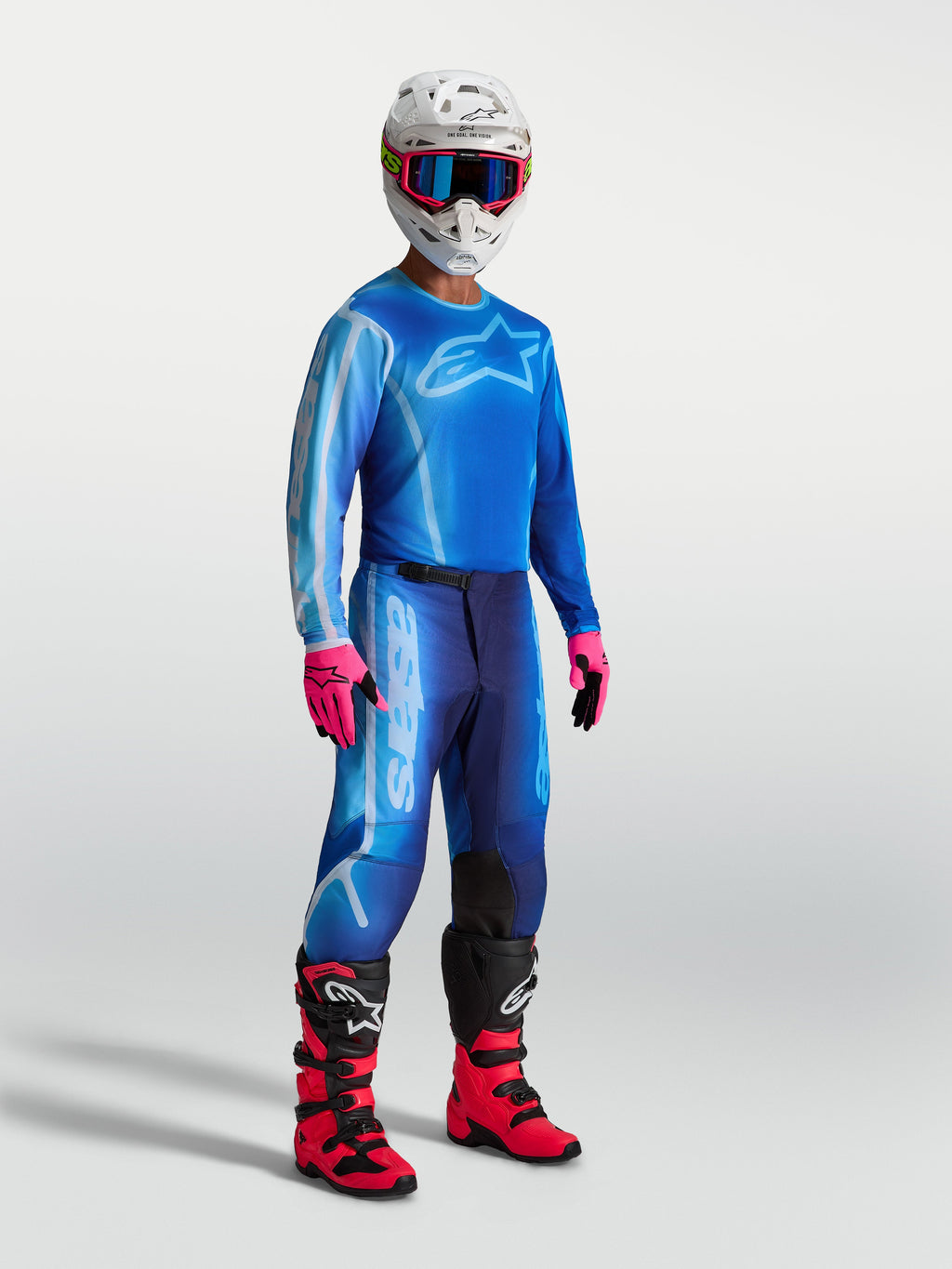 Alpinestars Fluid Kepler Trikot, atmungsaktives Herren-Motocross-Trikot in UCLA Blau und Hellblau, sportliche Passform.